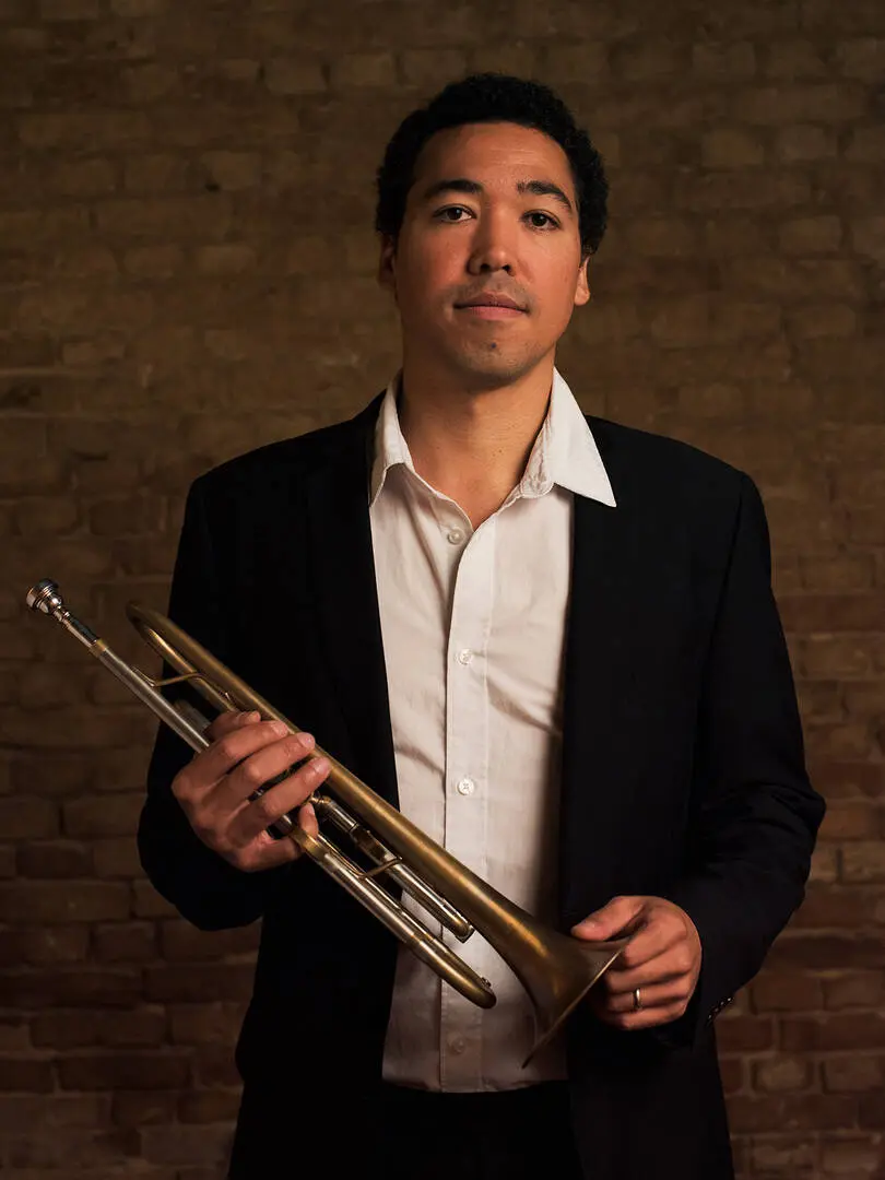 Laurent Humeau, trumpet player with The Jungle Jazz Band, performing 1920s-style jazz in Berlin for weddings, swing dance events, and vintage jazz festivals.