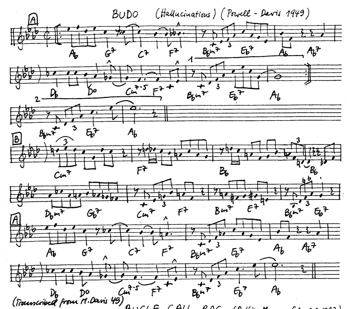 budo free jazz leadsheet - Courtesy of the Jungle Jazz Band