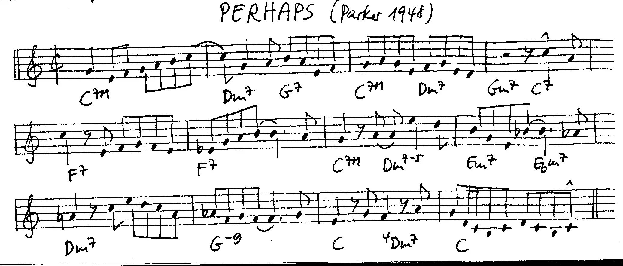 perhaps free jazz leadsheet - Courtesy of the Jungle Jazz Band