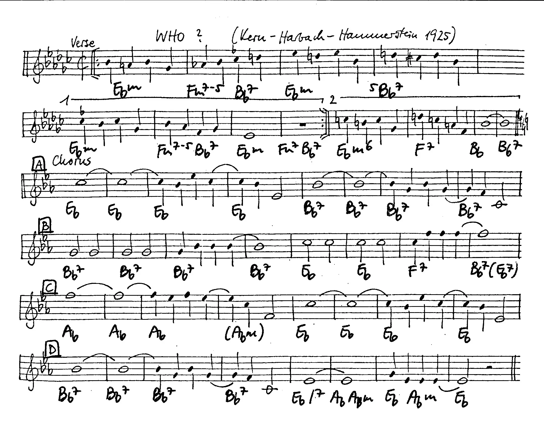 who free jazz leadsheet - Courtesy of the Jungle Jazz Band