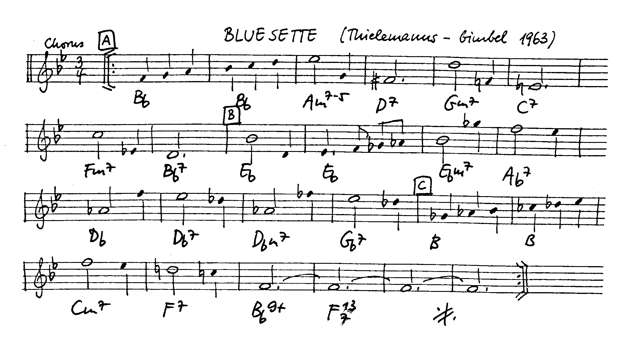 bluesette leadsheet – book us for your next 20s or gatsby event