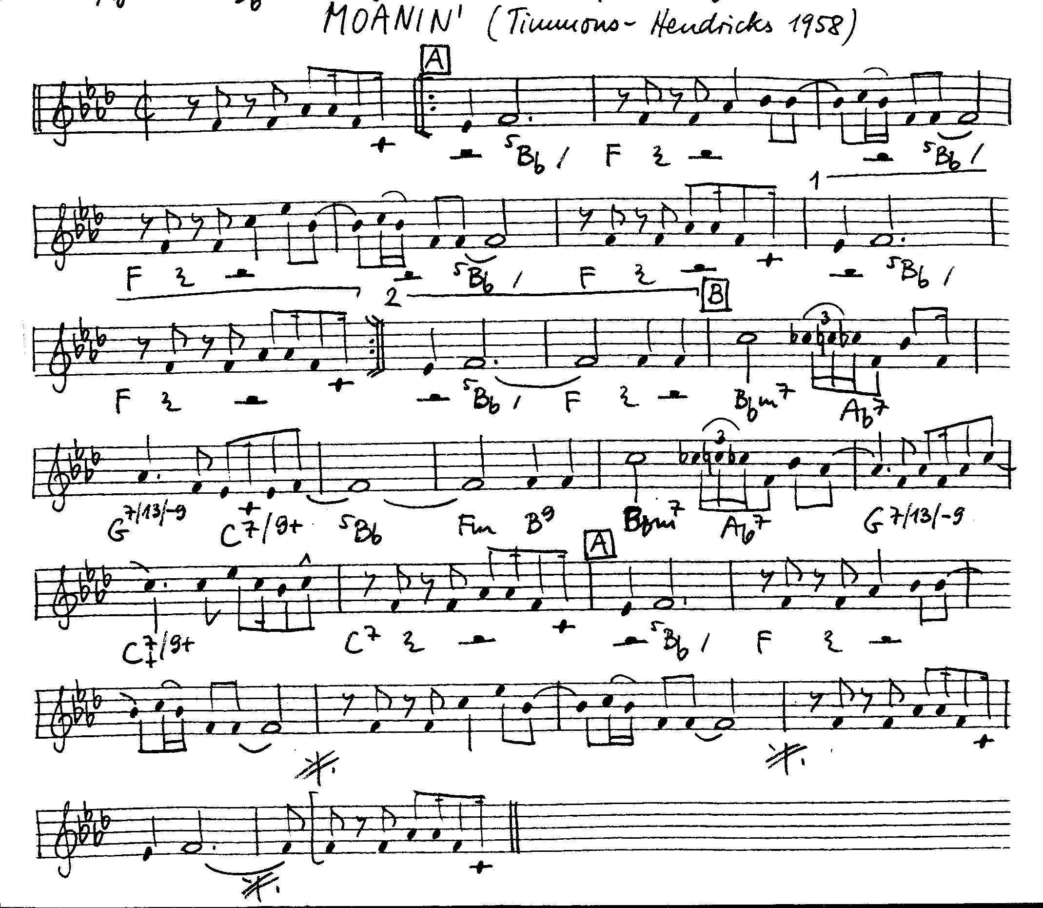 moanin' leadsheet – book us for your next 20s or gatsby event