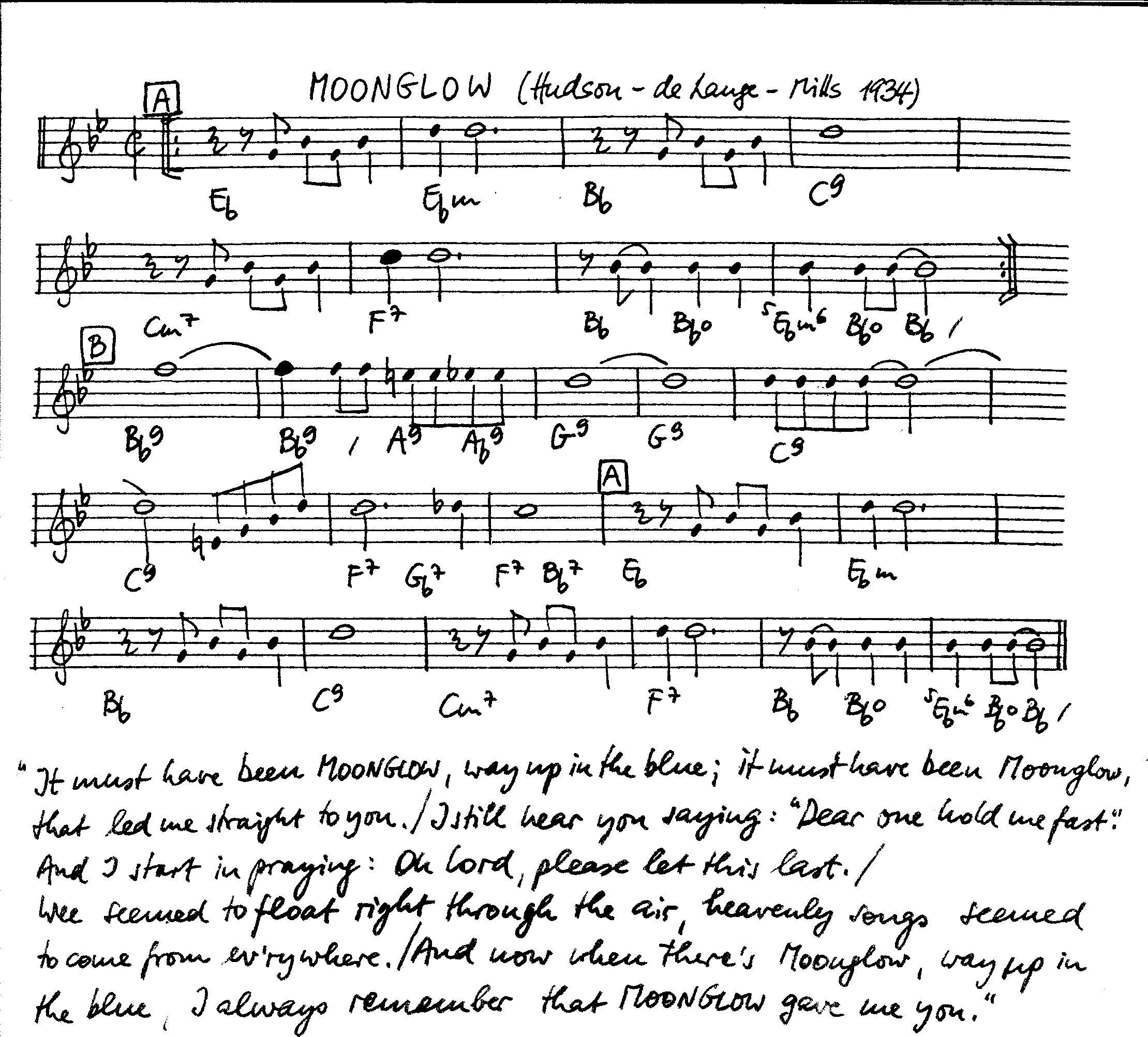 moonglow leadsheet – book us for your next 20s or gatsby event